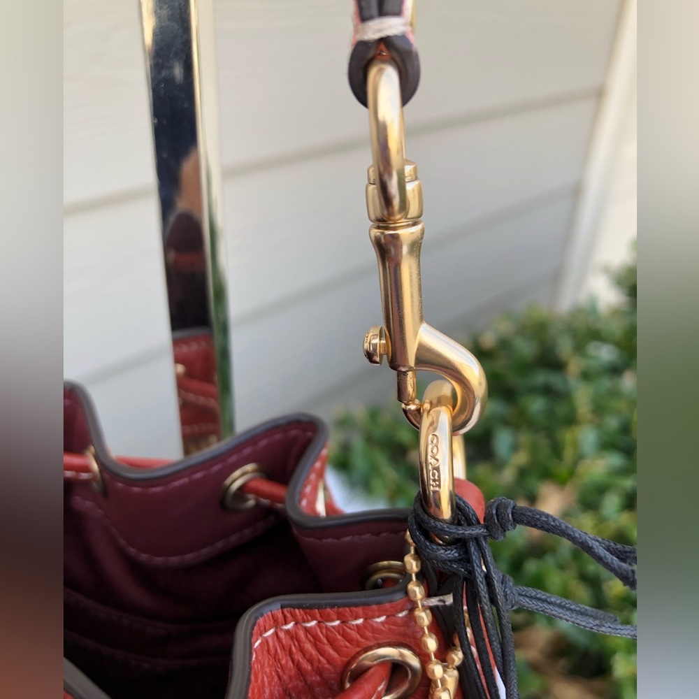 New 🎀 Coach Mini Dempsey Bucket Bag In Signature Canvas With Kitten Print Cat - Picture 14 of 15